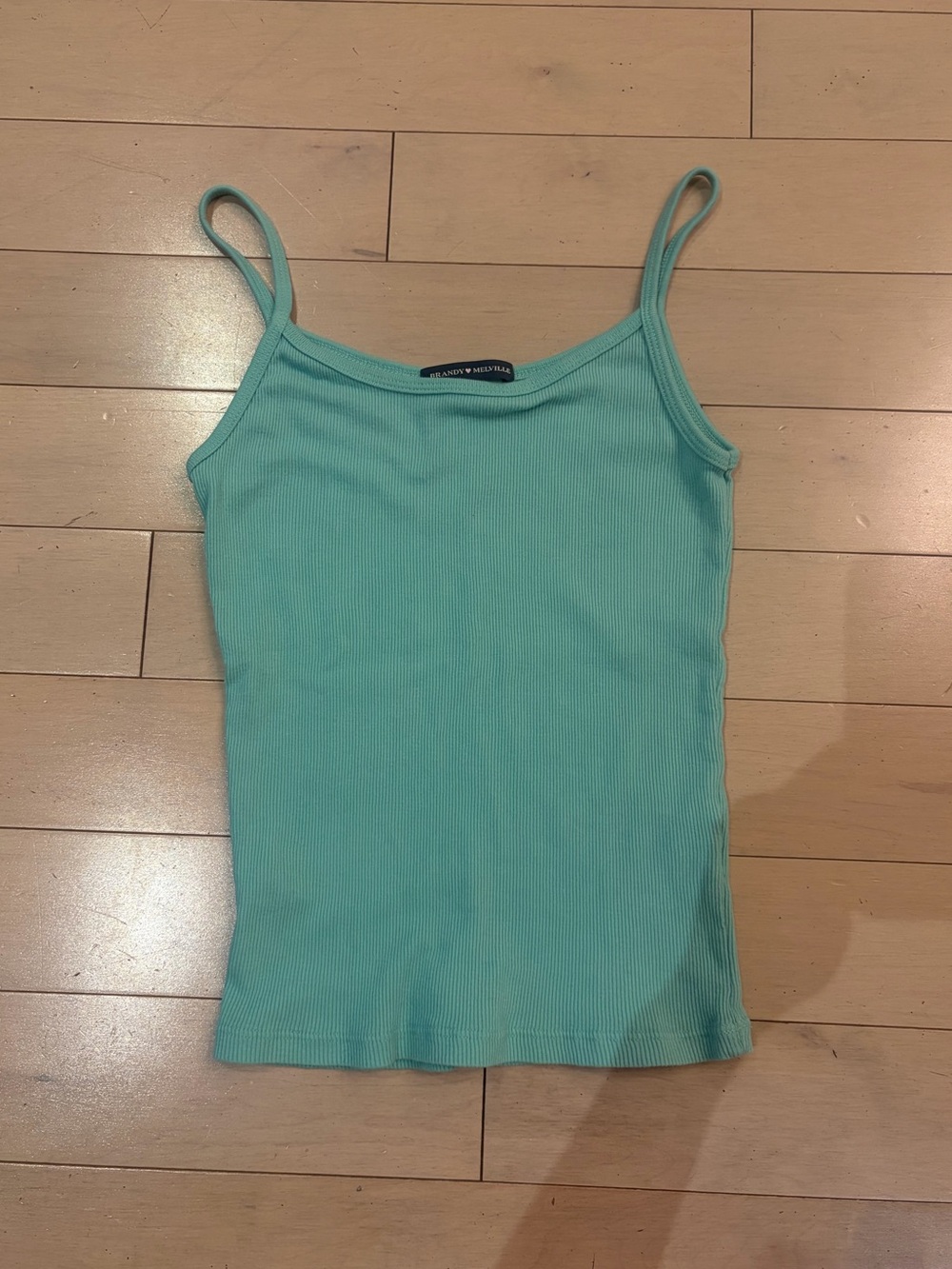 Brandy Melville - Seafoam Teal Ribbed Spaghetti Strap Tank Top - OS !! 🛼